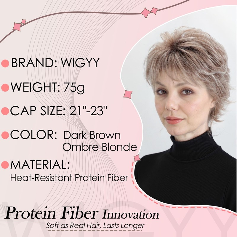 Short Pixie Wig for White Women – Curly Deep Brown