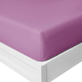 Yorkshire Bedding 25 Cm Fitted Bed Sheets - Super Soft Deep Fitted Sheet Brushed Microfibre Anti Wrinkle Bedsheet Breathable & Fade Resistant (Purple, Double)