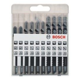 Bosch Professional 2607010629 10-Piece Basic for Wood Jigsaw Blade Set (for Wood, Accessories for Jigsaws) , 45cm x 40cm x 25cm