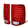 Pair of Chrome Housing Red Lens Full LED Tail Lights