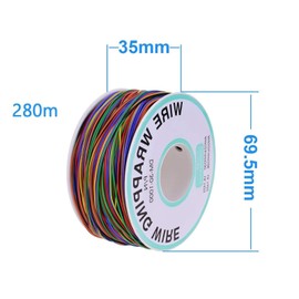 280 Metre Bell Wire Insulation Test 30AWG Tinned Copper Solid Cable High Temperature Resistant Wire Aviation Wire, 8 Colours