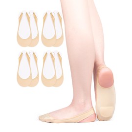 Becellen 4 Pairs No Show Socks for Women, Invisible Socks with Elastic Straps Non-Slip Half Toe Socks Low Cut Liner Ankle Socks for High-heel Shoes