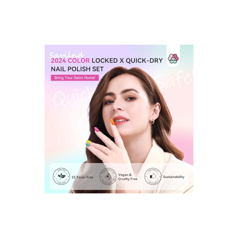 SAVILAND Juego de Esmalte de Uñas Secado Al Aire 36Pcs