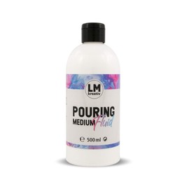 LM-Kreativ Pouring Fluid 500 ml Transparent for Canvas & Easel. For Casting Applications & Flow Techniques with Acrylic Paint. Suitable as Casting Paint for Puddle Pouring Dirty-Pouring Flip Cup
