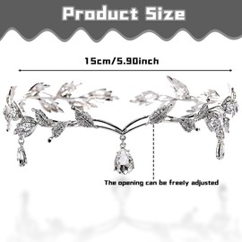 Silver Vintage Crystal Wedding Crown Hair Band White Rhinestone Crown Headband Beautiful Fashion Wedding Bridal Headband Princess Crystal Tiara Headwear for Women Girls, Rhinestone, alloy, Rhinestone