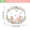 Vanulus 50 Count Spring Easter Bunny Oval Paper Platter 10"