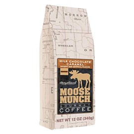 Moose Munch Gourmet Coffee by Harry & David, Milk Chocolate Caramel Flavored Ground Coffee - 12 Ounce Bag