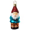 Inge-Glas Gnome Flowers for You 1-240-09 German Glass Christmas Ornament