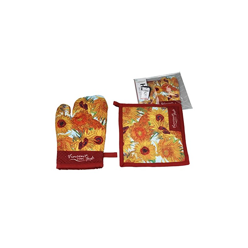 CARMANI Decorative Oven Mitt and Pot Holder Heat Resistant Non-Slip
