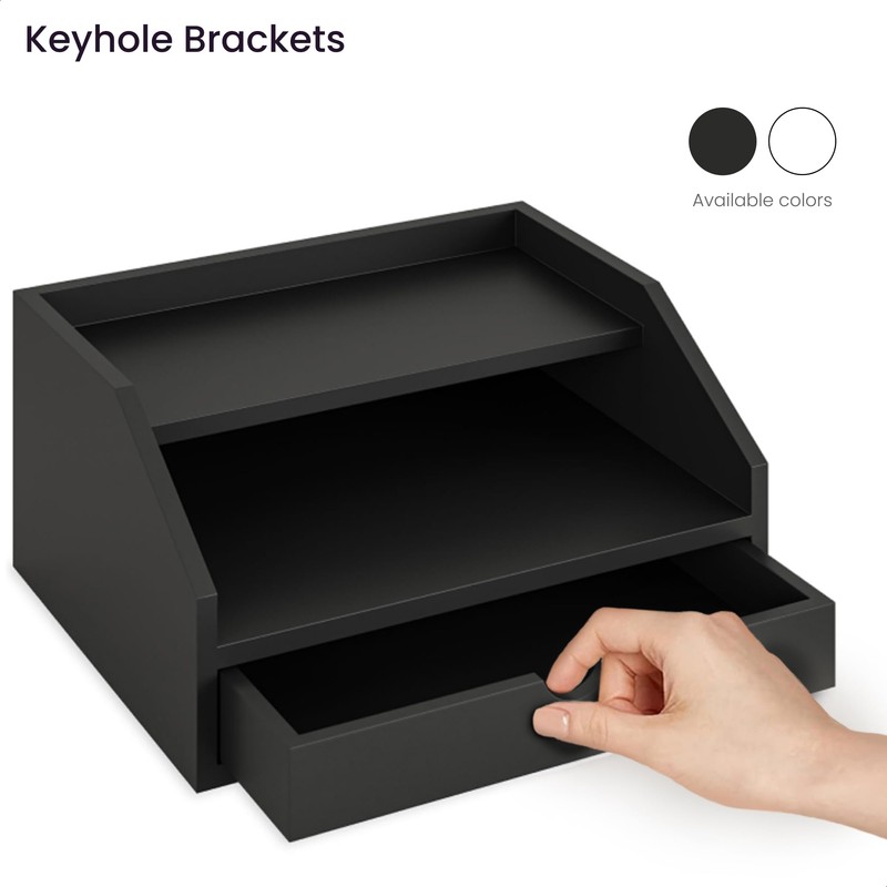 Ballucci Desk Organizer with Drawer, 2 Tier Paper Office Supplies