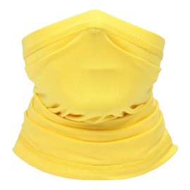 Unbranded Neck Gaiter Bandana Face Mask Sun UV Cooling Gator Mask Face Cover for Men Woman - Thin Yellow