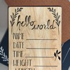 Cohas Hello World Newborn Baby Announcement Printed Wood Sign with