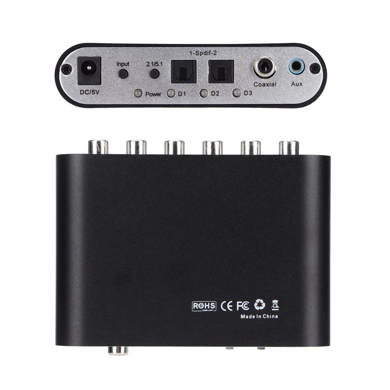 51R Digital Audio Decoder 5.1 Channel to 3.5mm Stereo AUX