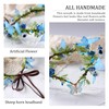 MOSTORY Blue Butterfly Elf Crown for Renaissance Cosplay, Forest Flower