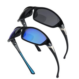 YOBOCO Sport Bifocal Reading Sunglasses for Men 2.5, Wrap Around Sunglasses with Bifocals，UV400 Sunglass Readers for Men 2.5