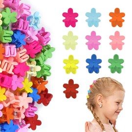Paifeancodill 50 Pcs Baby Hair Clips, Mini Flower Hair Clips, Cute Baby Hair Accessories, Multicolor, Floral, Plastic, Claw, All Hair Types, Unisex, Girls and Women, 1 Count (Pack of 50), Baby, Adults