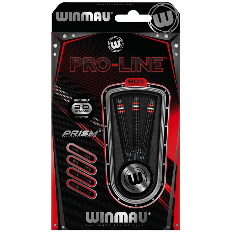 WINMAU Pro-Line Tungsten Softip Dart Set 20 gram with Prism