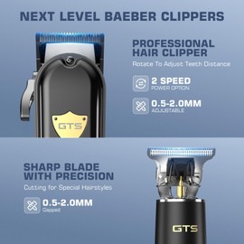 GTS PRO Hair Clippers for Men, Clippers and Trimmers Set, Barber Clippers, Electric Hair Trimmer with Box, Gifts for Men Black