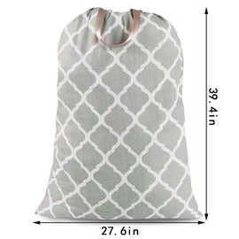 Sanlykate Bolsa de lavandería extragrande con cierre de cordón y asa, 28 x 40 pulgadas, bolsa de ropa sucia de viaje resistente para lavandería y hogar, linterna