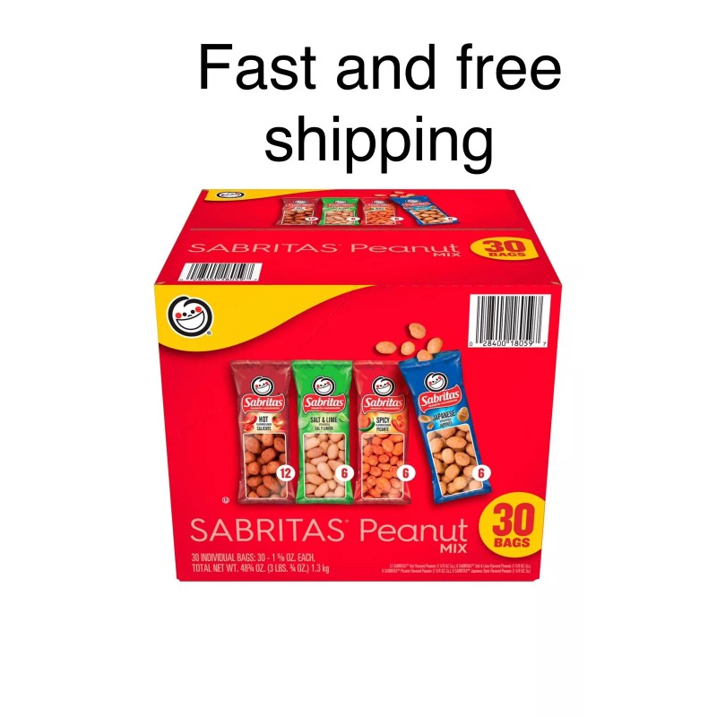 Sabritas Peanuts 4 flavors Variety Pack(30 Packs )