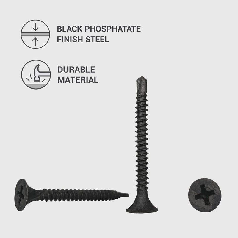 Marcopol (Pack of 100) Drywall Black Phosphate Carbon Steel 3.5