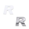 sourcing map Silver Metal R Letter Alphabet Sticker Emblem Badge