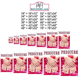 NAILSIGNS.com Pedicure VII Nail Salon Sign Advertising Marketing Décor Vertical (Perforated 70/30 See-Through Window Vinyl Sign [Outdoors], 24")