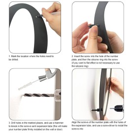 10.6 Inch Metal Floating Large House Numbers, Outside Black Modern House Numbers Anti-Rust Weather-Resistant 3D Metal House Number Decorative Address Signs Decor for Door Garden Mailbox