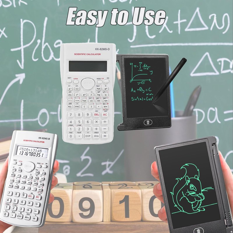 KK-82MS-B/KK-82MS-D Portable Engineering Scientific Calculator with 4.4 Inch LCD Erasable