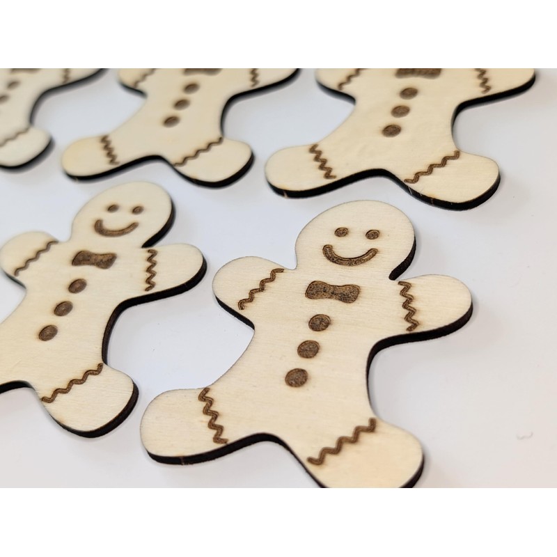Chirpy & Goose Wooden Gingerbread Man Shapes, 6cm x 5cm,