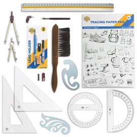 ALVIN Academy Drafting, Drawing and Design Essentials Kit | 13 Pieces | Class Tools for Geometry, Architecture and Engineering Students | - Model DDKE2