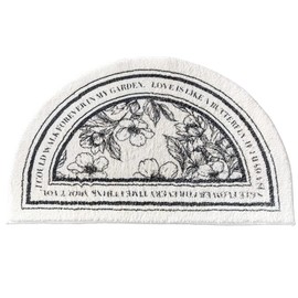 Qusmeiyici Bathroom Rugs Half Circle Bath Mat&Retro Rug Half Round Bath Rug for Bedroom Small Carpet Home Decor Non-Slip Semi Round Shower Rug 23.6X15.7inch