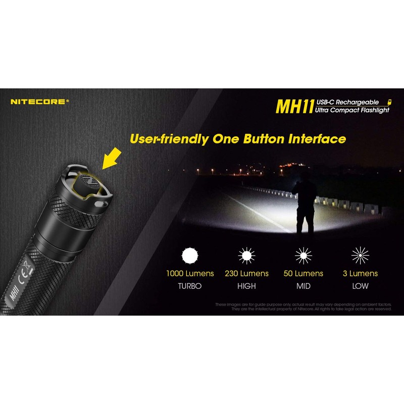 Nitecore MH11 Rechargeable Flashlight, 1000 Lumen LED EDC Compact Pocket
