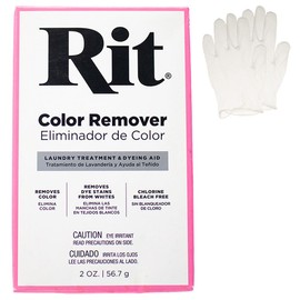 All Purpose Concentrated Rit Dye Powder with Plastic Gloves for Clothing, Décor, and Crafts – Color Remover (1 Pack)