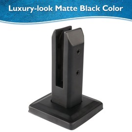 Pack of 4 Modern Matte Black Glass Pool Fence Clamp Glass Railing Spigot (4)