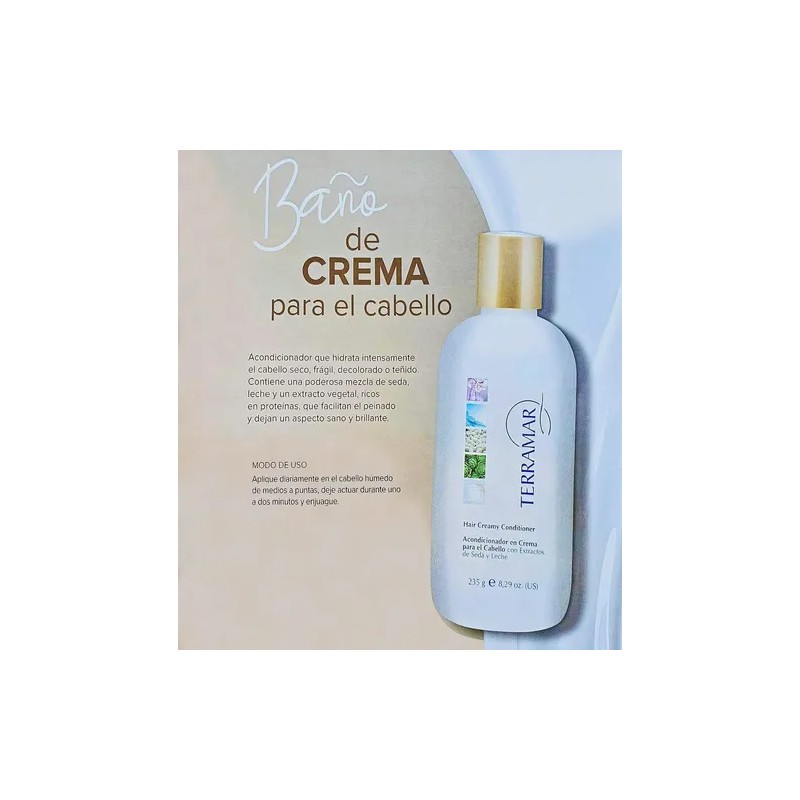 Acondicionador En Crema Para Cabello Con Seda Terramar 235g