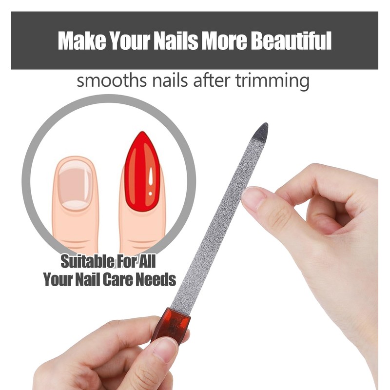 3 Pack 6.9 Inches Metal Nail File, Finger Nail Files