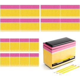 AmazingSpark 5 Pcs Pencil Dispenser Sticker Kit Clip Art Full Coverage Sticker for DIY Pencils Pen Holder Classroom Stainless Steel Straw Dispenser, Teachers Classroom Supplies