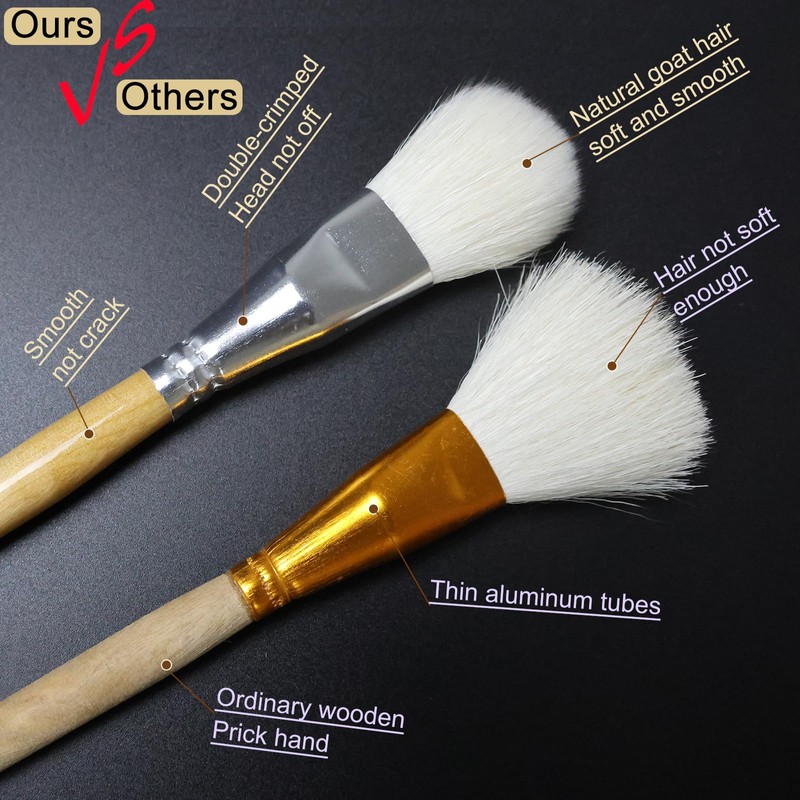GACDR Blending Brushes for Acrylic Painting,7 Pieces Versatile Gilding Brush