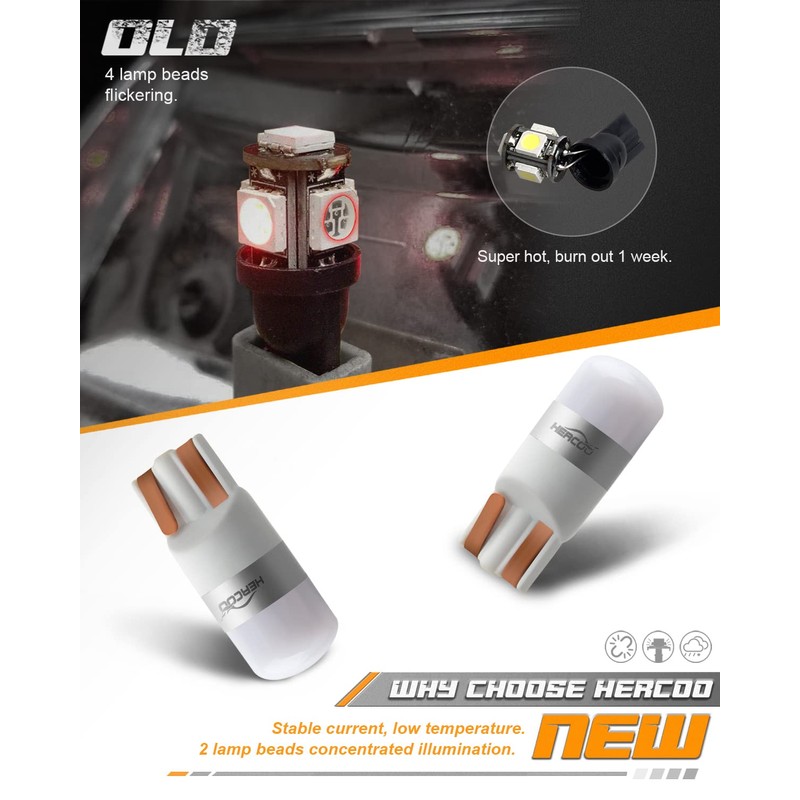 HERCOO LED License Plate Light Lens Tag Lights Rear Lamp