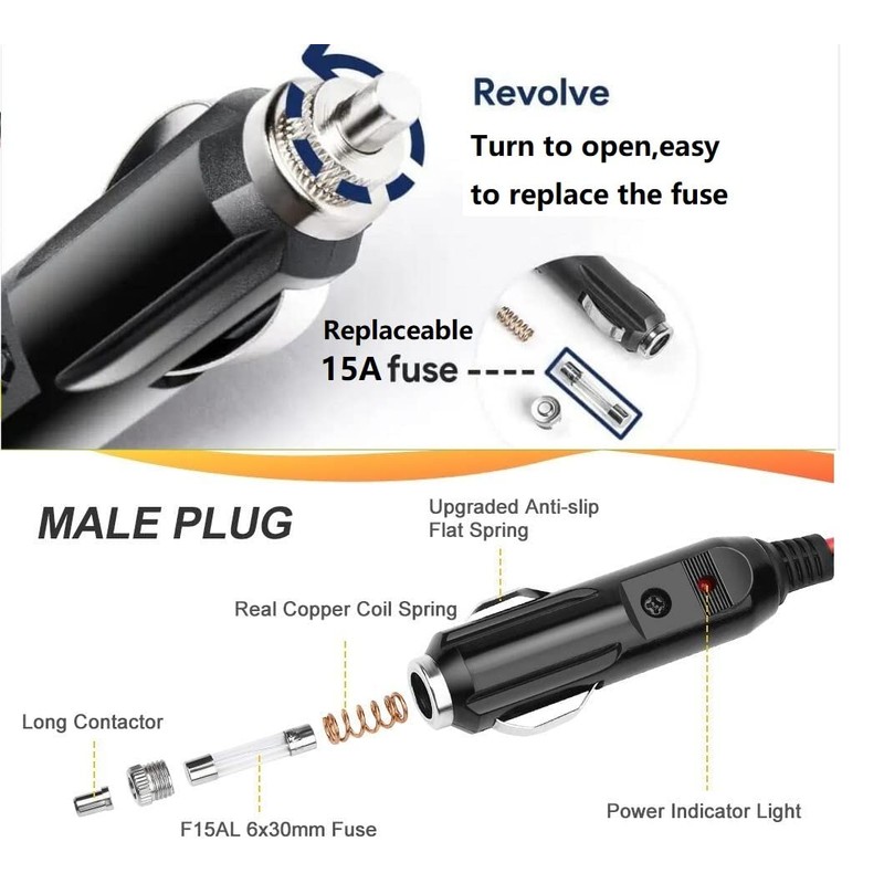 MJPOWER Car Charger Compatible with BLUETTI Car Charging Cable EB3A