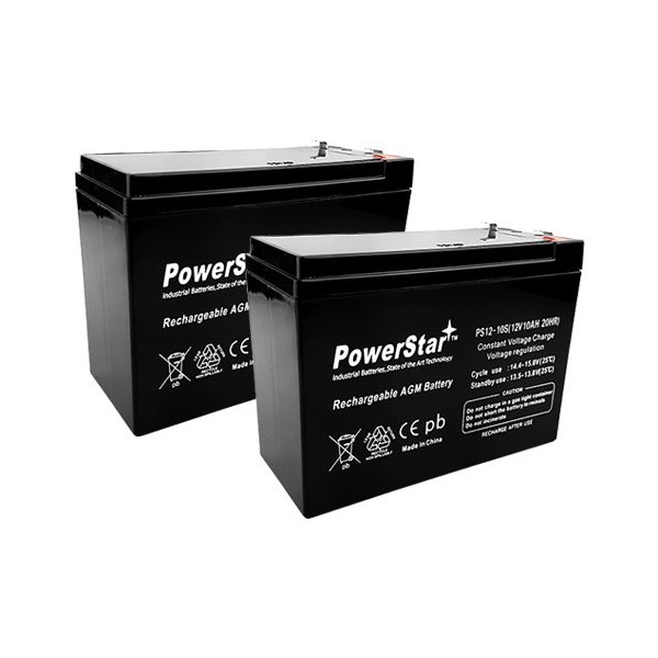 PowerStar Replacement HCF Pacelite HCF Cute 002 Scooter Batteries (Set of 2-12V 10AH SLA Batteries)