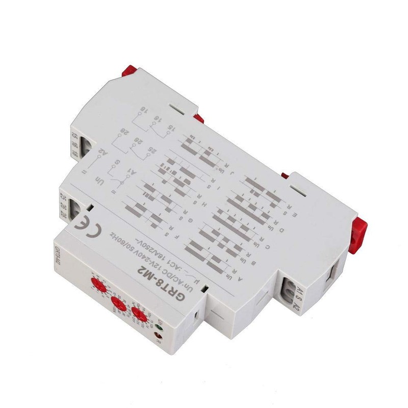 Multifunction Time Relay Walfront GRT8-M2, 10 Functions, DIN Rail Mount