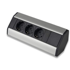 Furniture Socket Ideal for Kitchen and Office - Vertical and Horizontal Mounting - Triple Corner Socket with 1.8 m Cable Socket Strip Built-in Socket Kitchen Socket
