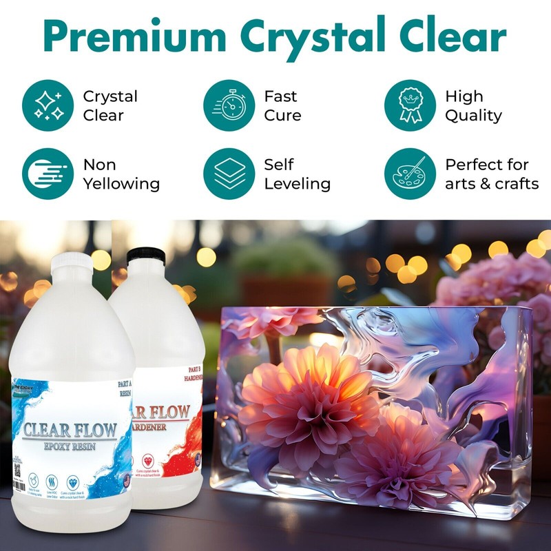 Unbranded Clear flow epoxy resin, 2 part, resin, low odor,