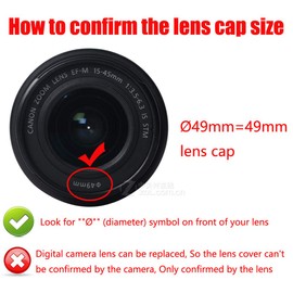 49mm Lens Cover Cap Compatible for Canon M50 II M100 M6 w/EF-M 15-45mm Lens (2 Pack)