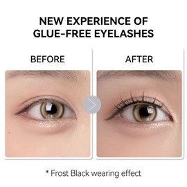 Wosado Soft Magnetic Eyelashes Extensions Set with Applicator, Lightweight, Waterproof, Reusable, Glue-Free, Eyeliner-Free, Makeup Lash Extensions:_#14 Frost Black All-in-One