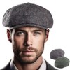 2 Pack Men Wool Blend 8 Panel Newsboy Cap Cabbie