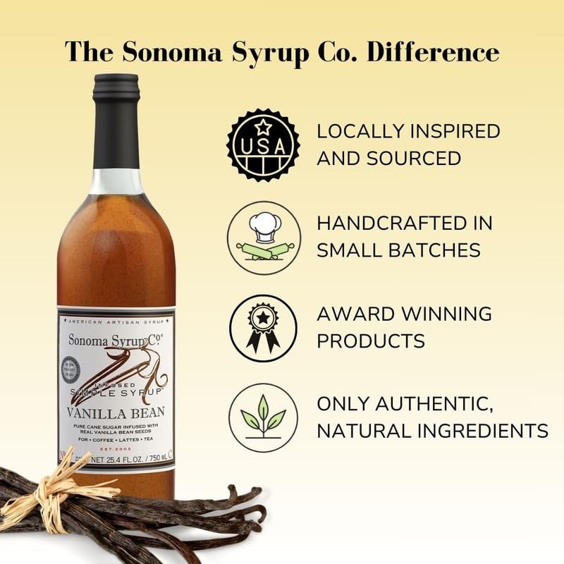 Sonoma Syrup Co Vanilla Bean Infused Syrup, 25.4 Fl Oz