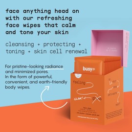 Refresh Line Facial Wipes - Clarifying Cleaning Wipes, Fresh Citrus Moist Towelettes Individually Wrapped - Natural Wipes & Face Wash Cloth for Facial Cleansing w AHA/BHA, Clover & Calendula, 15ct